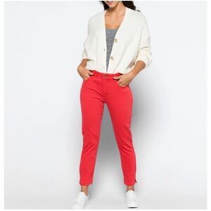 NWT Cosmic Blue Love Milo Side Split Capri Skinny Jean in Red Light, Size 28/6